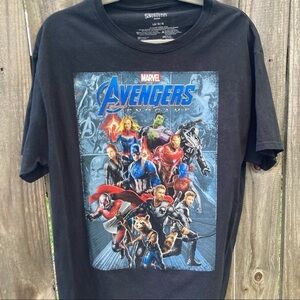 Avengers End game cast t-shirt Men's LG Black